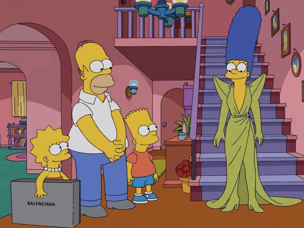 Personagens de "Os Simpsons" na parceria com a Balenciaga. Clique na imagem e confira peças incríveis da marca! (Foto: Reprodução/Instagram @voguebrasil).