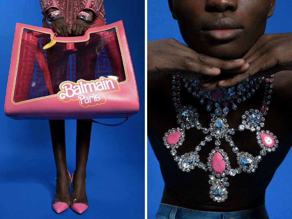 Detalhes das peças da colaboração entre Balmain e Barbie. Clique na imagem e confira mais criações da maison francesa! (Foto: Reprodução/Instagram @balmain.)