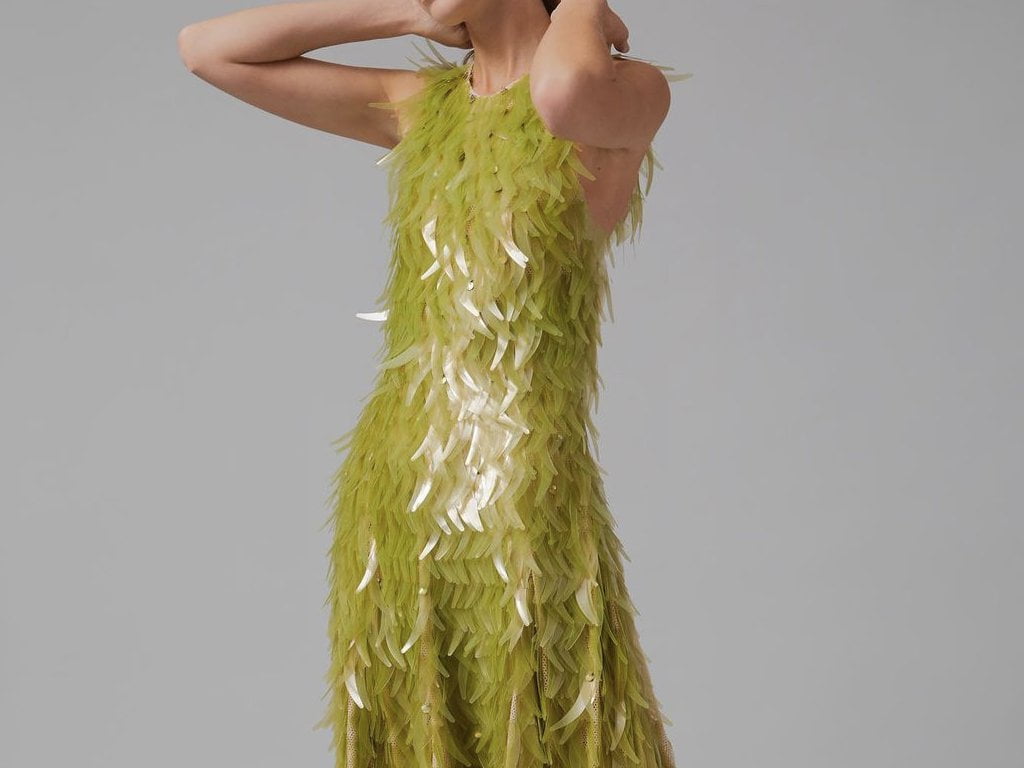Vestido Phillip Lim feito com tecido Pyratex de algas marinhas e bambu.  (Foto: Reprodução/Instagram @pyratex_)
