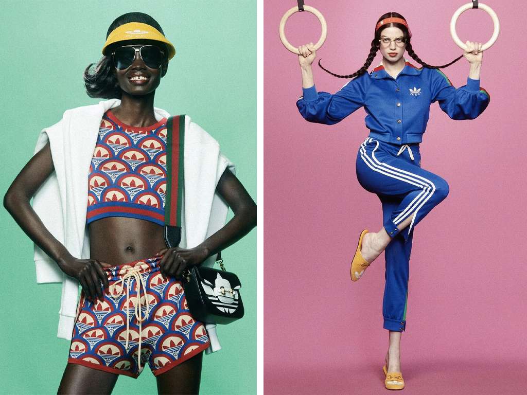 Looks femininos da parceria Gucci x Adidas. Clique na imagem e confira criações da marca italiana! (Foto: Reprodução/Instagram @gucci)