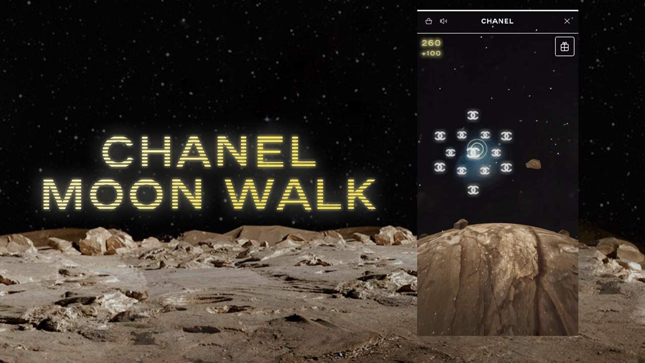 Jogo "Chanel Moon Walk". Clique na imagem e confira criações da marca! (Foto: Reprodução/Fashion Network)