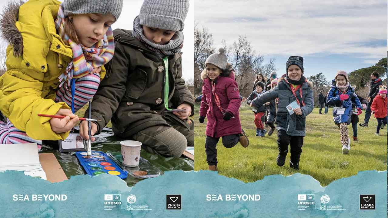 Campanha da iniciativa "Kindergarten at the Lagoon" da Prada e UNESCO. (Foto: Reprodução/Instagram @prada)