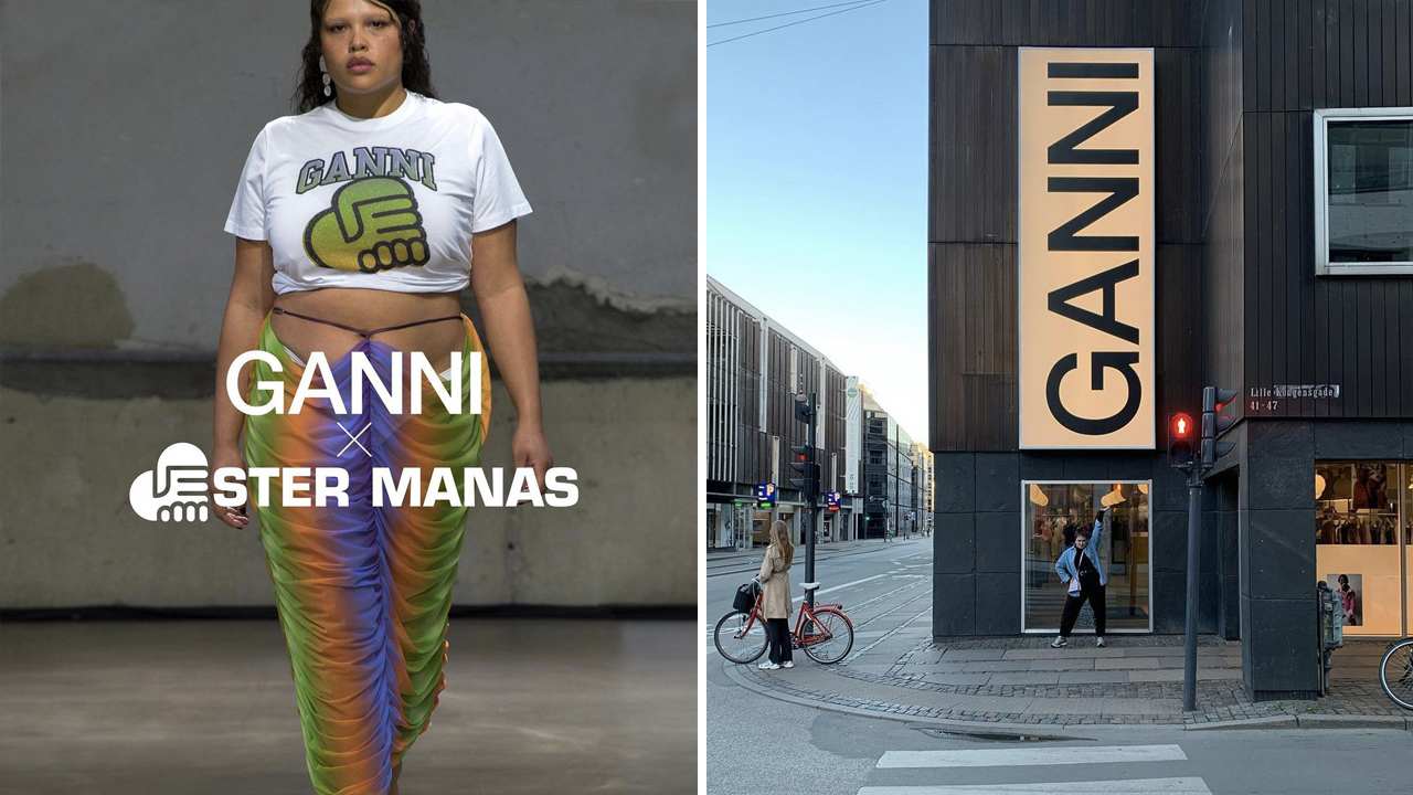 Parceria Ganni x Ester Manas. Clique na imagem e confira mais criações da Ganni! (Fotos: Reprodução/Instagram @estermanas)