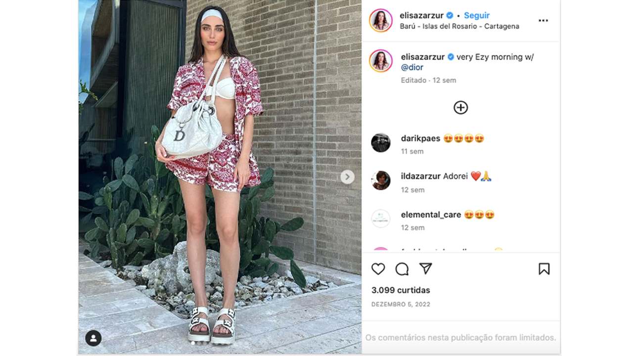 Elisa Zarzur usa bolsa Christian Dior