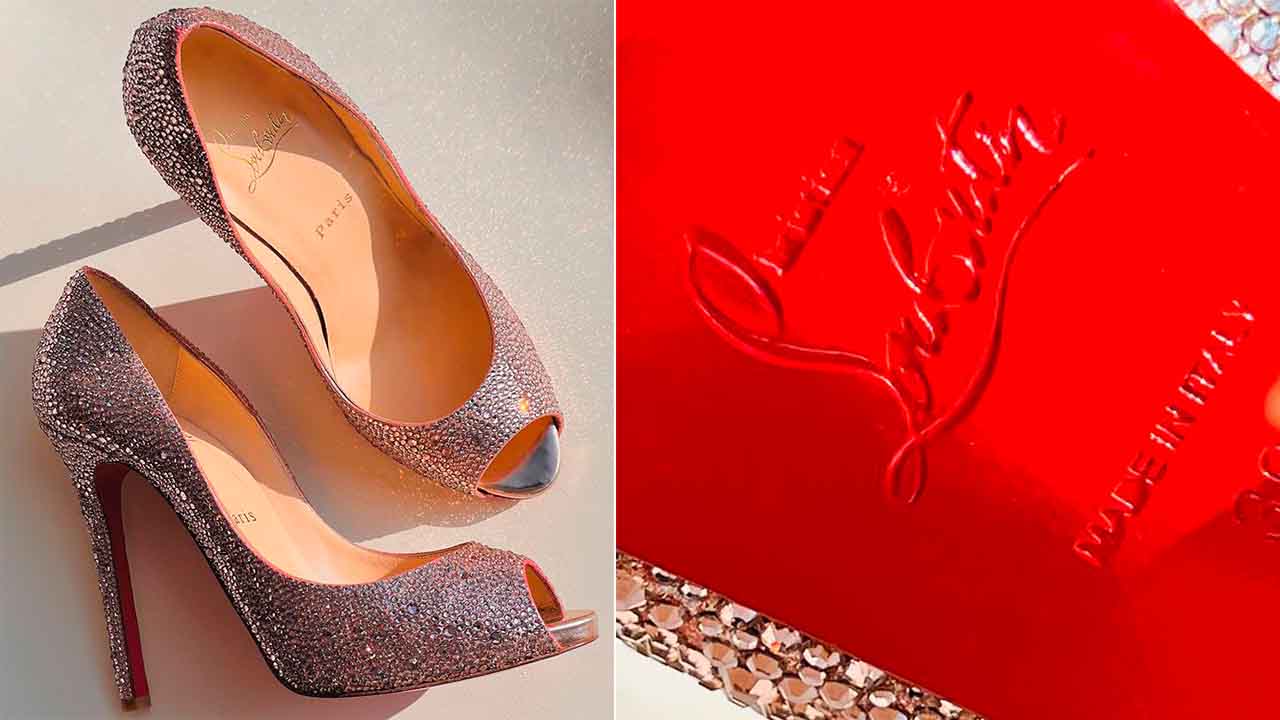 Montagem com sapatos de luxo Christian Louboutin.