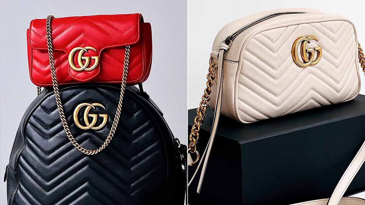 Bolsa Gucci vermelha veludo Marmont - Top Luxo