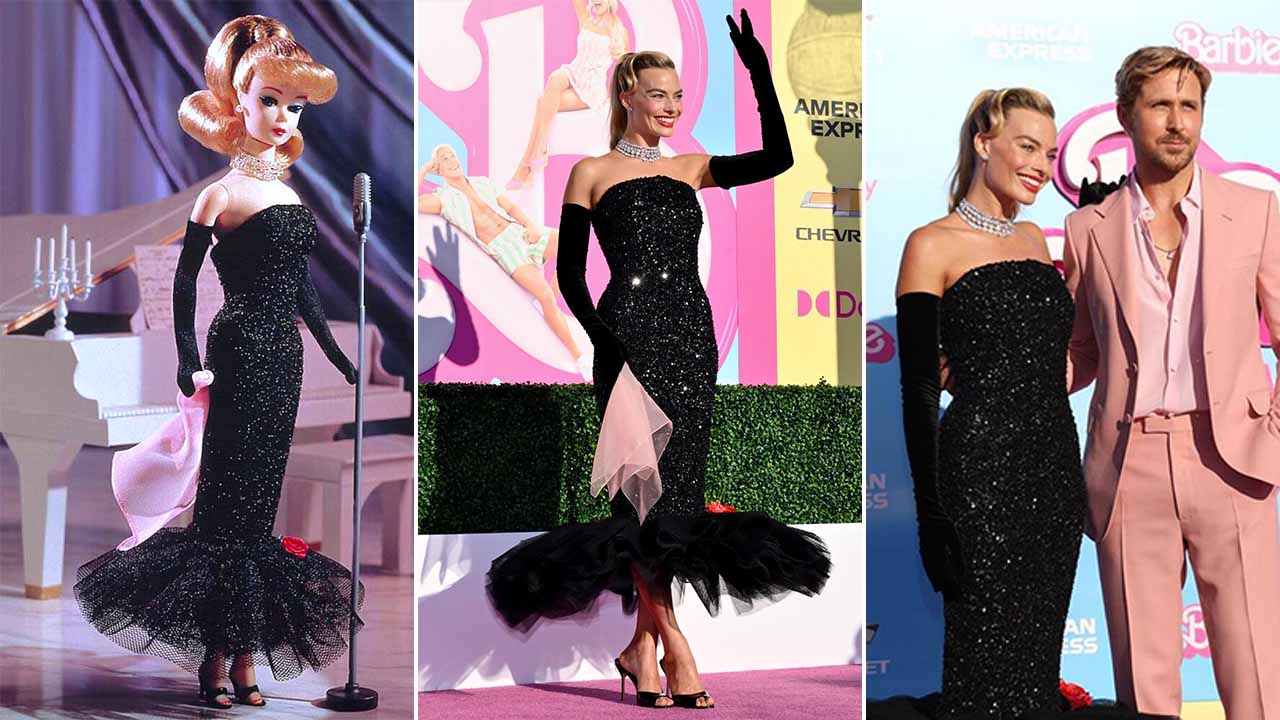 Margot na premiere do filme Barbie usa vestido de uma das marcas de luxo mais famosas: Schiaparelli.