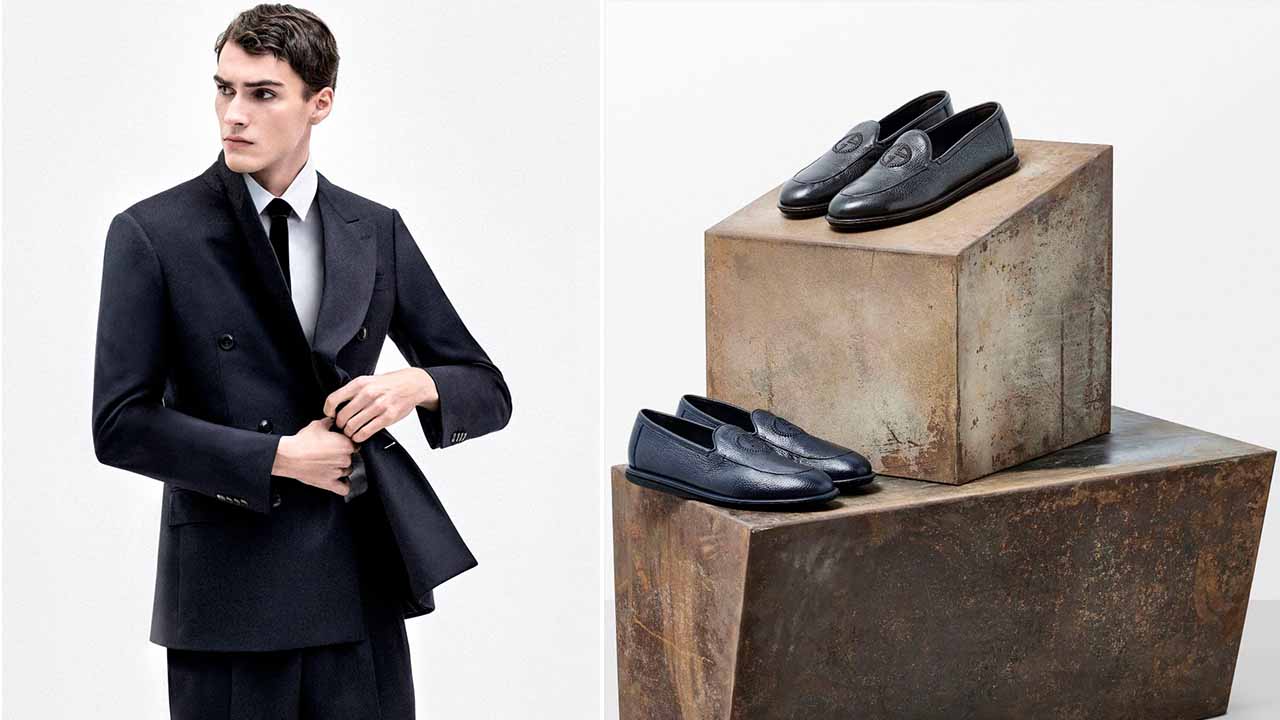 Terno e sapatos Giorgio Armani para presentear no Dia dos Pais.