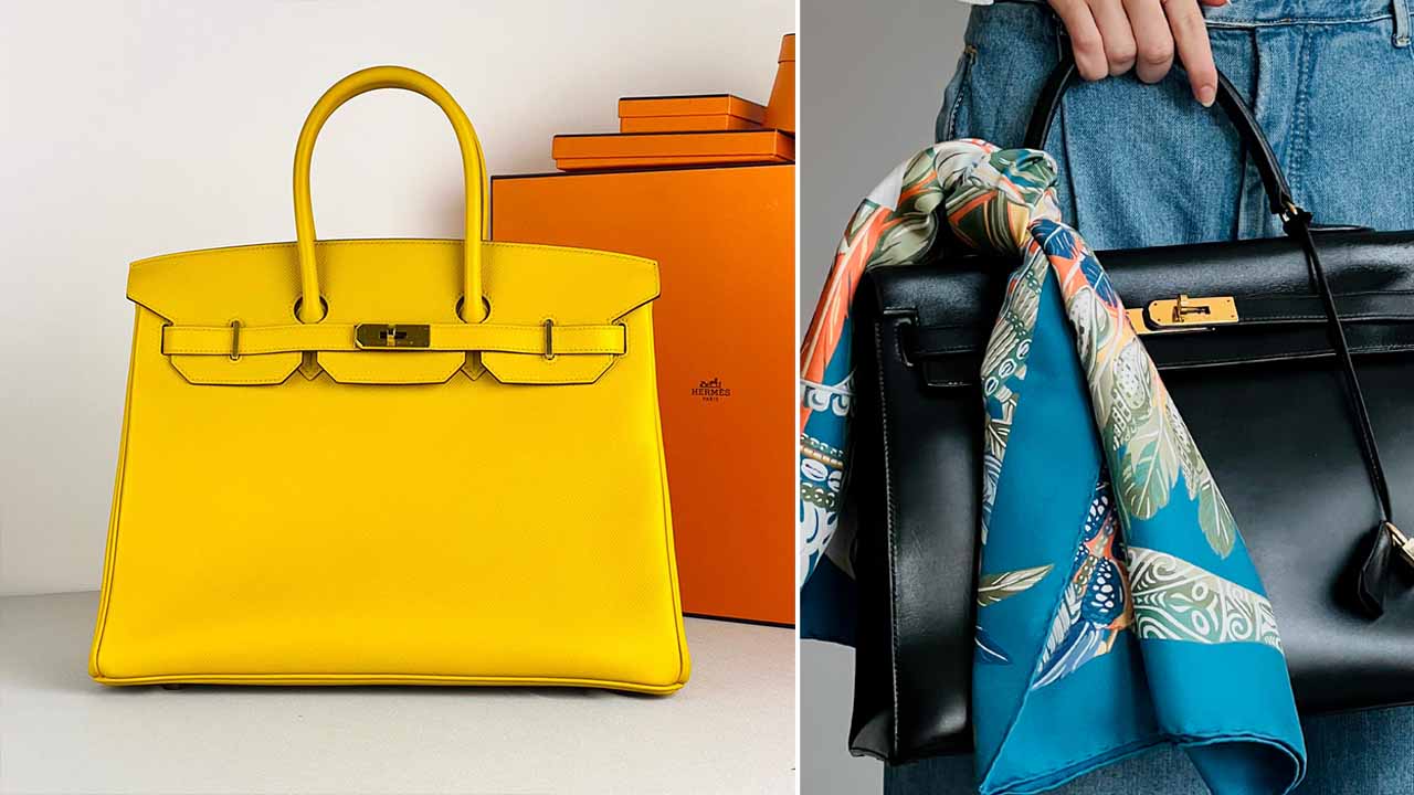 Bolsas Birkin uma ds bolsas de luxo mais desejadas das vitrines do ponto fisicio do etiqueta única.