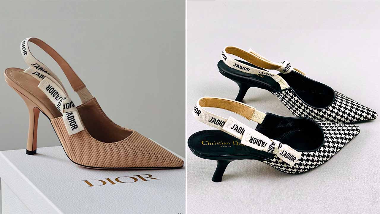 sapatos slingback Dior.