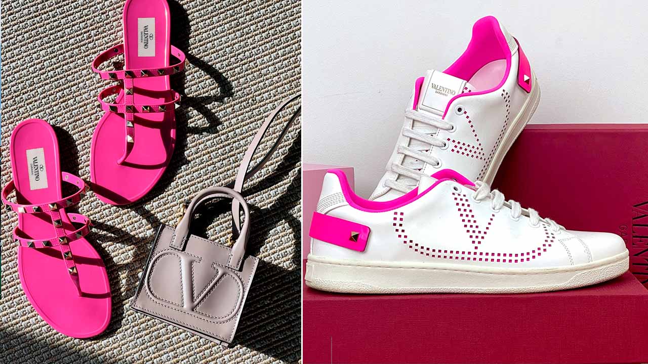 sapatos valentino com a cor símbolo da marca: Pink Valentino PP.