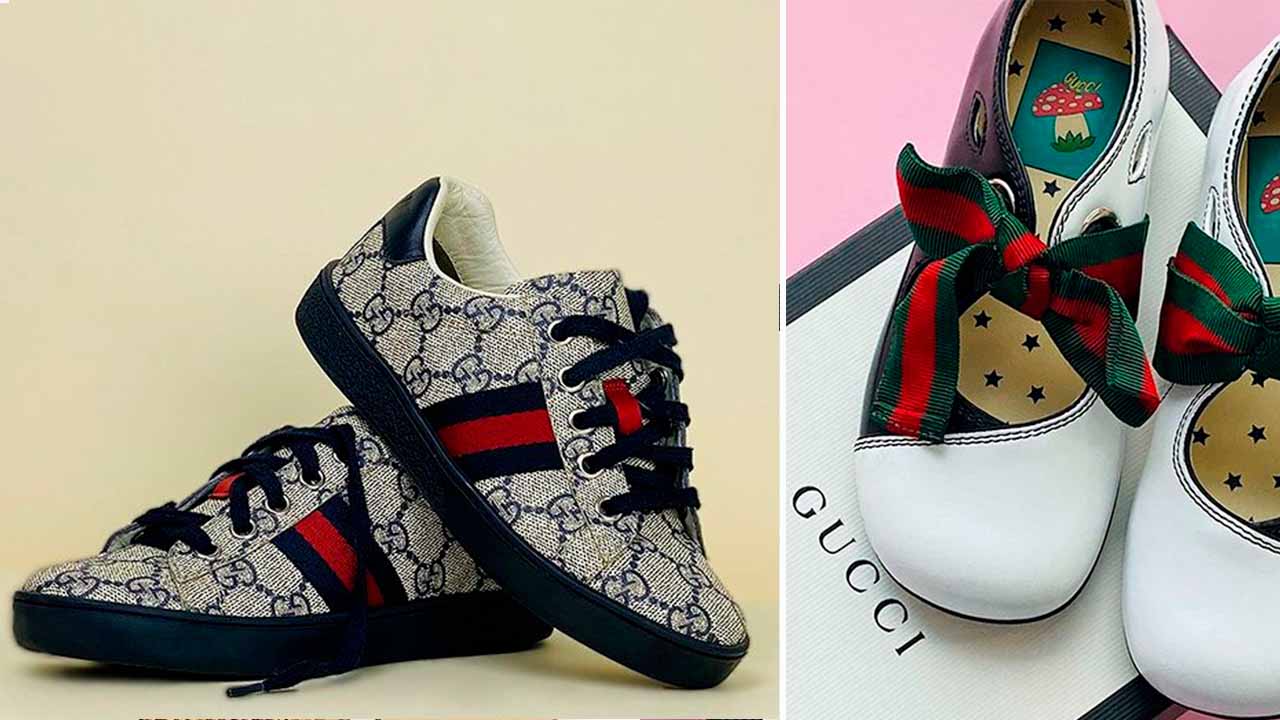 Tênis infantil Gucci e sapato de criança Gucci: a Marca faz parte das Top Brands for Kids.