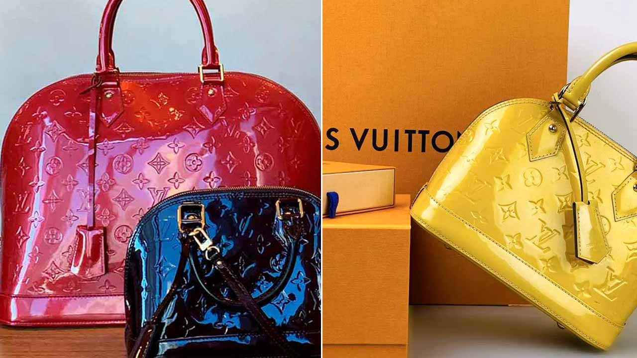 Bolsas de verniz da Louis Vuitton modelo Alma.
