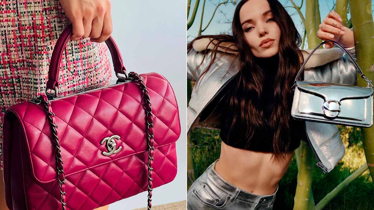 Montagem com fotos de Bolsa Chanel e Bolsa Coach: as duas marcas de luxo estão entre as mais procuradas da internet em 2023.