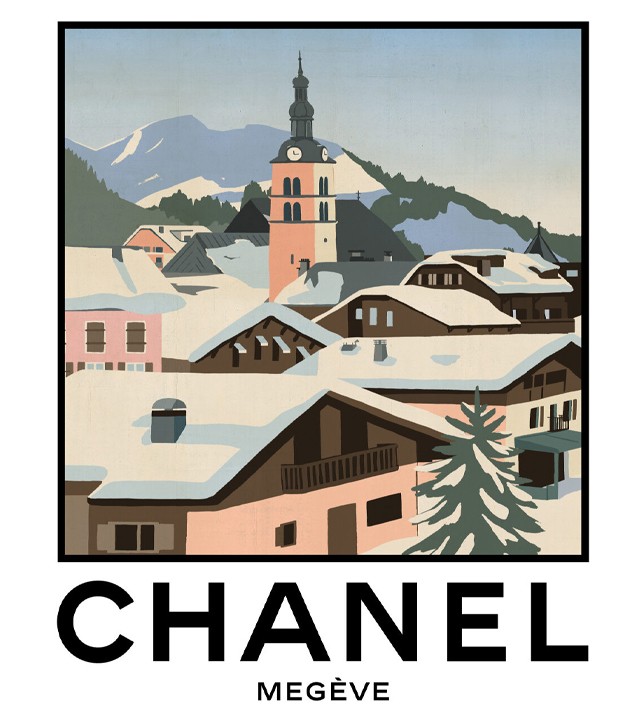 Pôster da Chanel em Megève. Clique na imagem e confira criações da marca! (Foto: Reprodução/FashionNetwork.com)