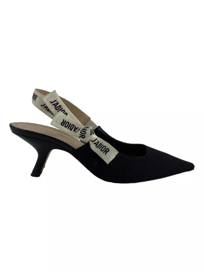 J'Adior Slingback Pump Black Patent Calfskin