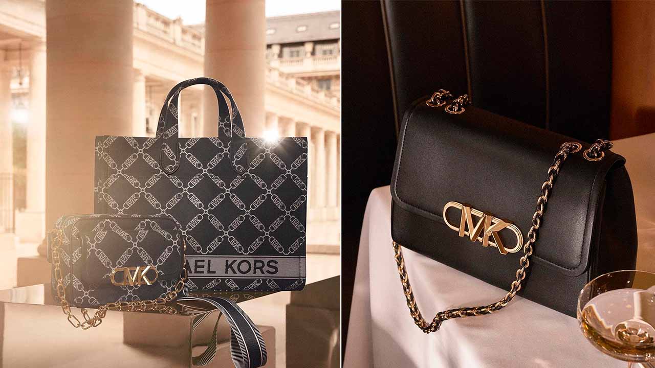 Montagem com foto de bolsas das Michael Kors, uma das marcas de luxo americanas na Summer Sale 24.