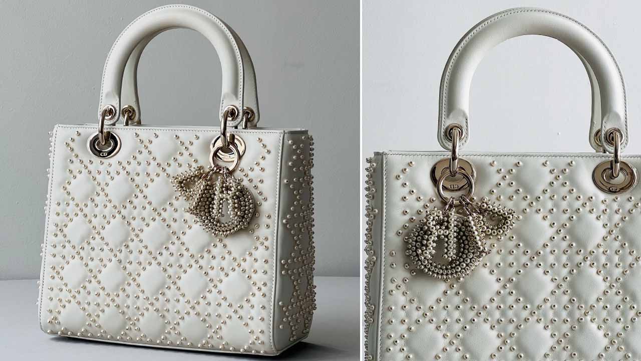 Montagem de duas fotos da Bolsa Lady Dior, uma das peças de luxo nunca antes usadas com descontos maiores na Semana do Consumidor.