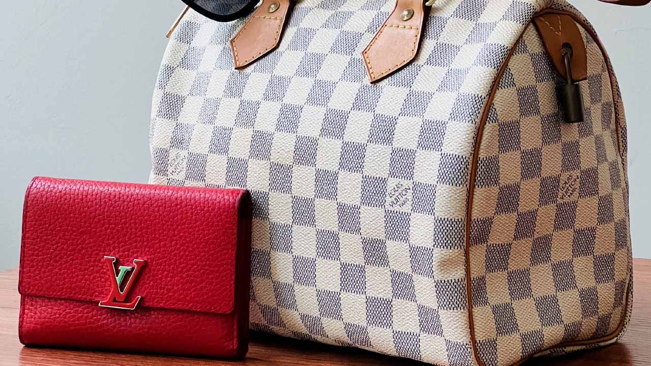 Foto de bolsa e carteira Louis Vuitton uma das marcas mais caras do mundo.