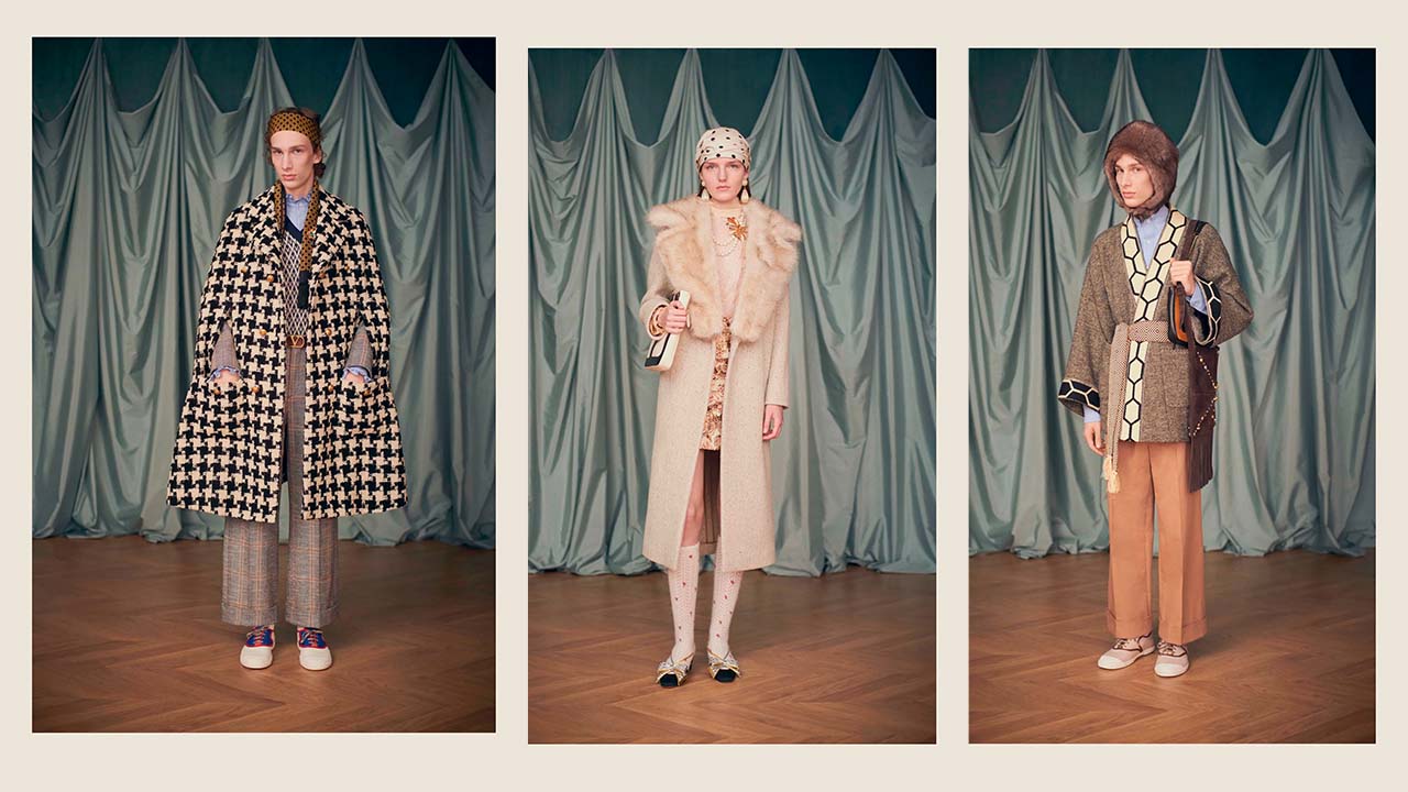 Montagem dos looks da coleção da Valentino por Alessandro Michele.