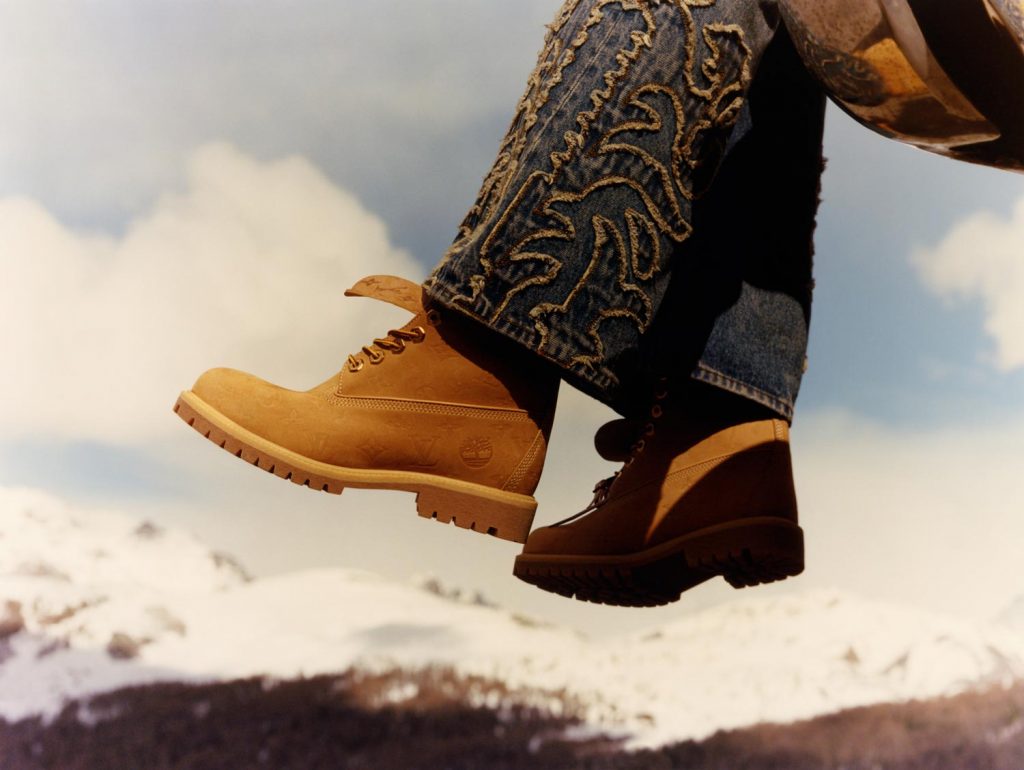 Foto da bota louis vuitton x timberland.