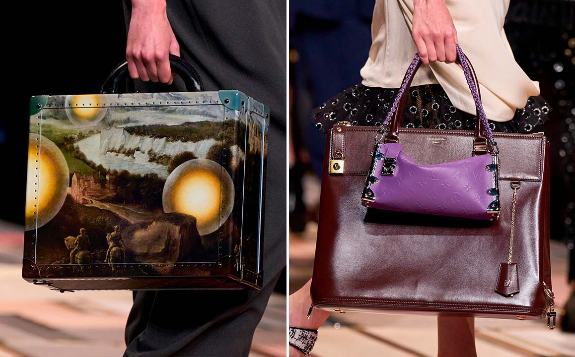 Montagem de fotos das novas Bolsas da Louis Vuitton do Desfile Spring/Summer 2025.