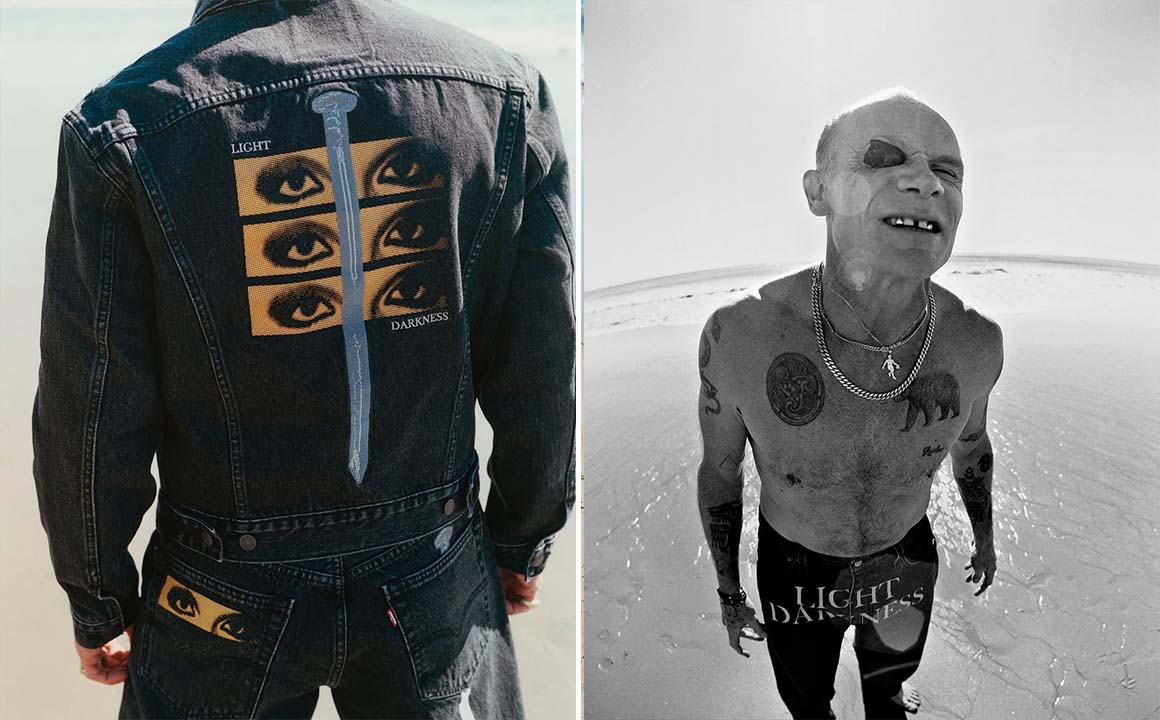 Fotos da nova collab Levi's X Undercover com Flea estrelando a campanha.