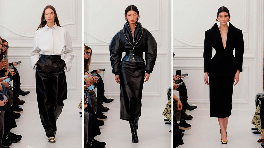 Montagem de fotos do primeiro desfile de Sarah Burton para a Givenchy.