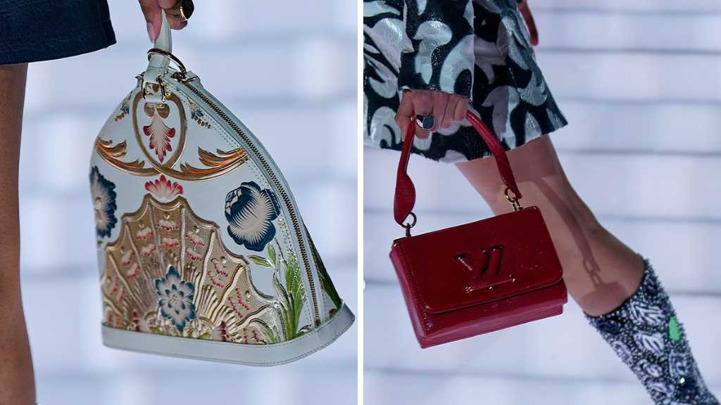 Montagem de fotos da bolsa Alma e twist da Louis Vuitton.
