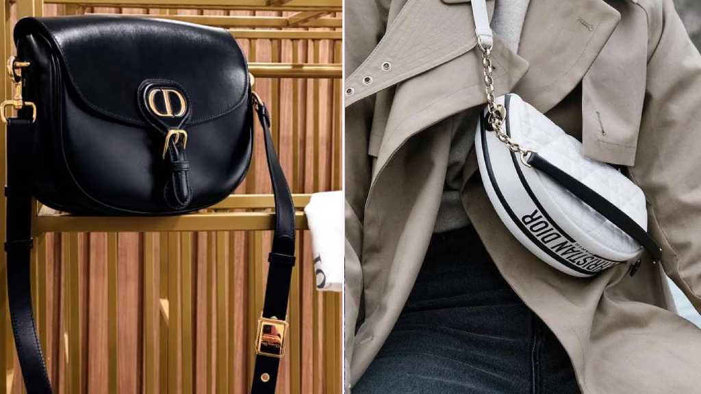 Montagem de fotos de modelos de bolsas da Dior.