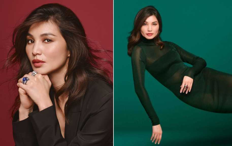 Montagem de fotos da Nova Campanha En Équilibre da Cartier com Gemma Chan.