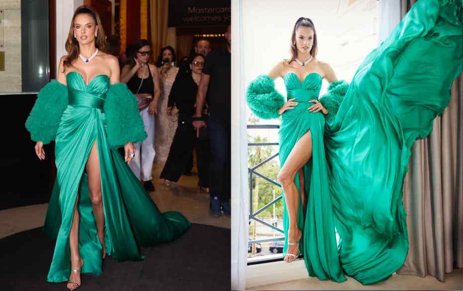 Montagem de fotos da modelo brasileira Alessandra Ambrósio também está na lista das mais bem vestidas do Festival de Cannes 2025