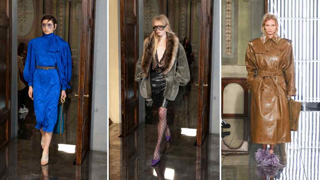 Fotos da Coleção Cruise 2026 da Gucci desfilada em Florença.