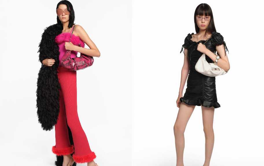 Montagem de fotos do lookbook “Exactitudes” da Balenciaga.