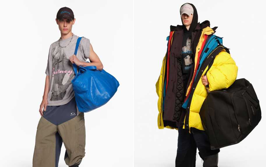 Montagem de fotos de modelos usando
Camisetas Balenciaga com estampa da cantora Britney Spears, a última coleção de Demna para a grife espanhola antes de estreiar na Gucci.