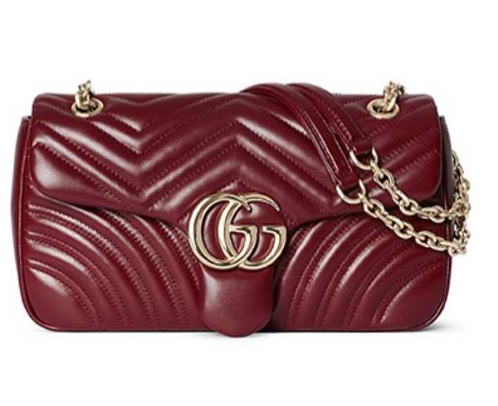 Detalhes da nova edição da bolsa gucci marmont para 2025.