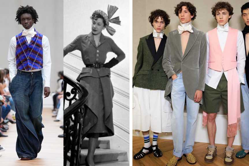 Montagem de fotos do desfile de estreia de Jonathan Anderson na Dior Masculina.