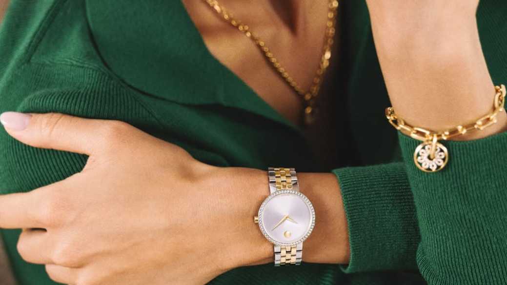 Foto de Criações da Movado, uma das melhores marcas de joias e relógios do mundo. 