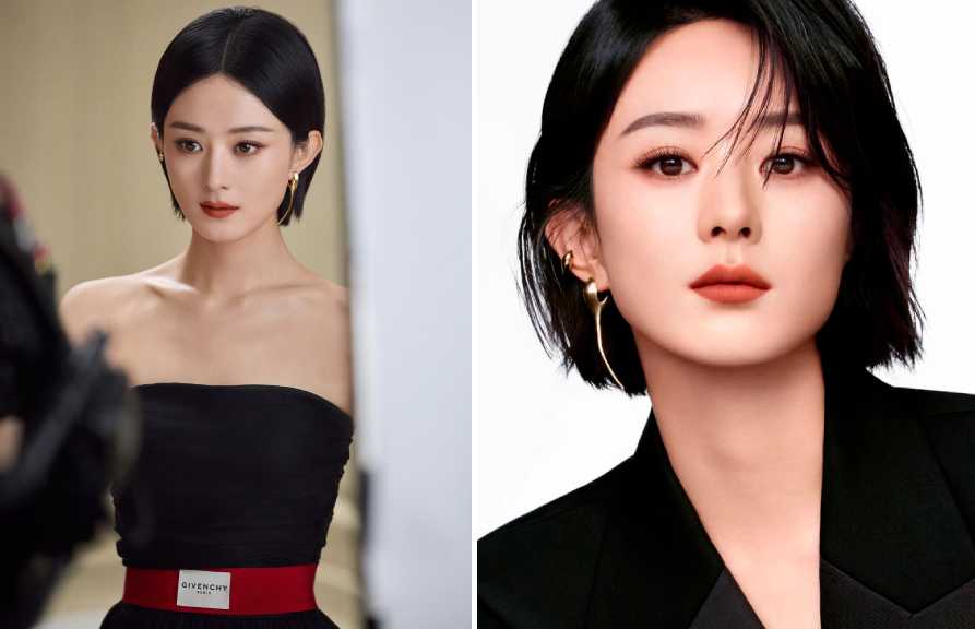 Montagem de fotos da nova embaixadora da givenchy beauty,  Zhao Liying.