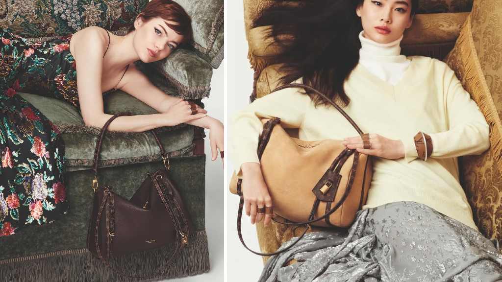 Montagem de fotos das campanhas da nova bolsa louis vuitton express.