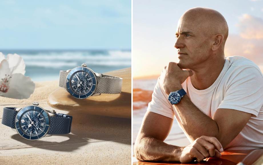 Montagem de fotos de relógios da collab Havaianas e Breitling.