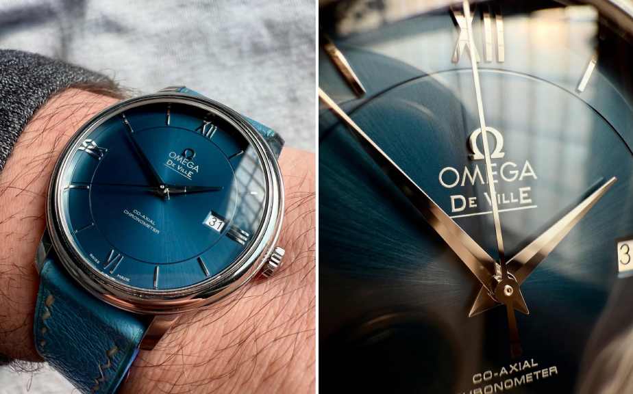 Montagem de fotos do modelo de relógio omega masculino mais barato atualmente.