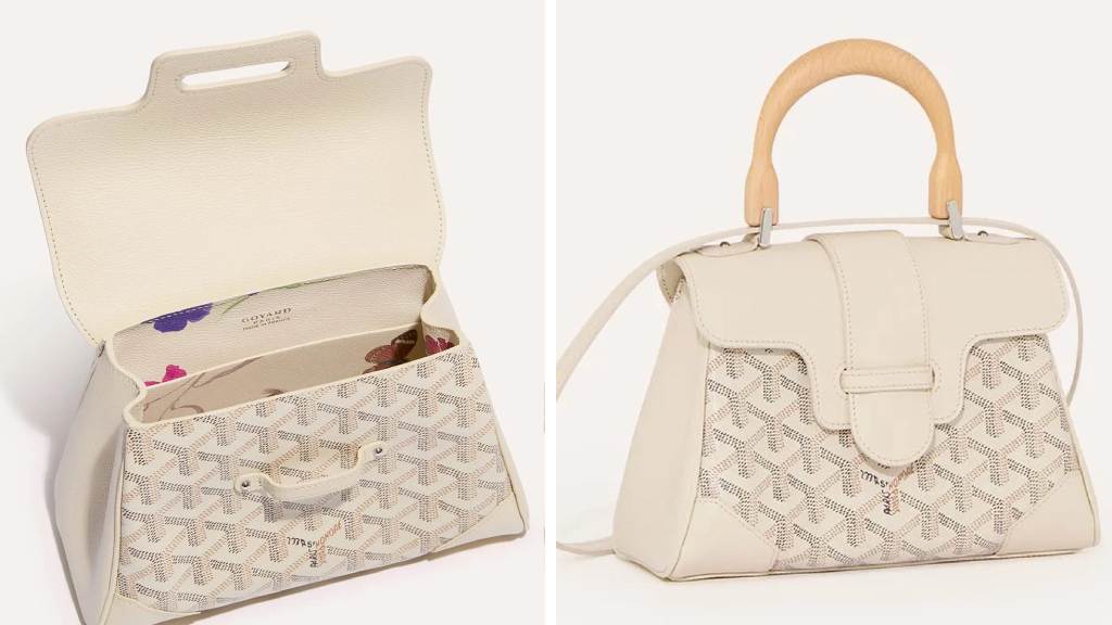 Montagem de fotos da bolsa Goyard Saigon Souple.