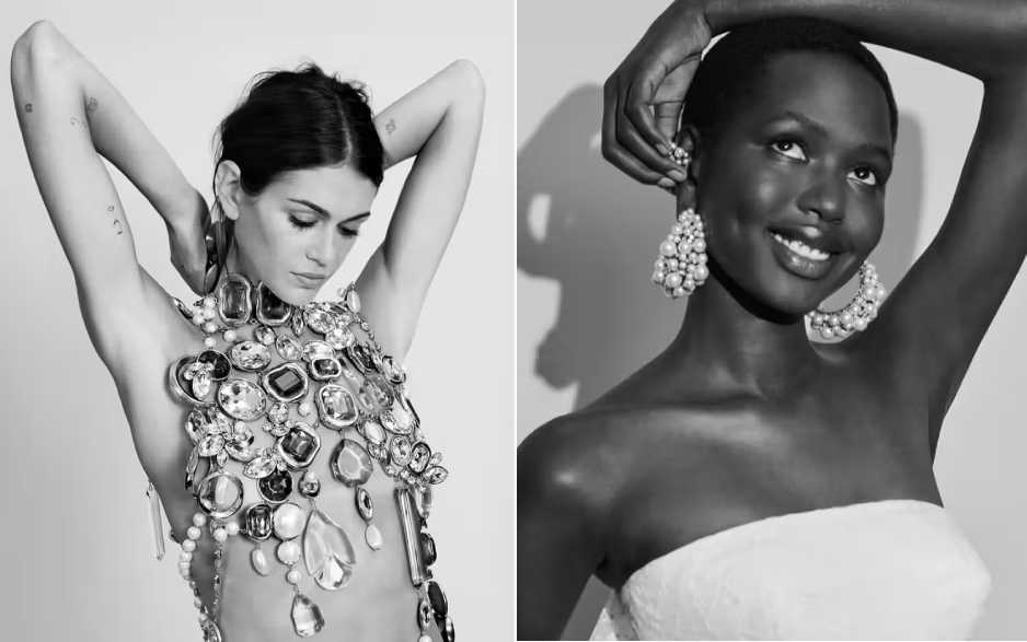 Montagem de fotos da Campanha da Givenchy a primeira assinada por Sarah Burton.