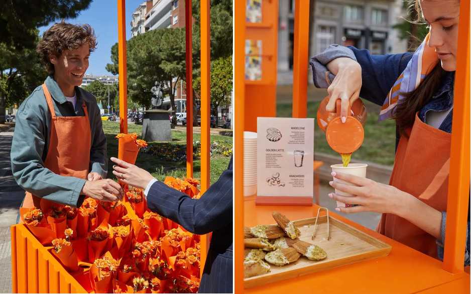 Montagem de fotos do quiosque da revista Hermès.