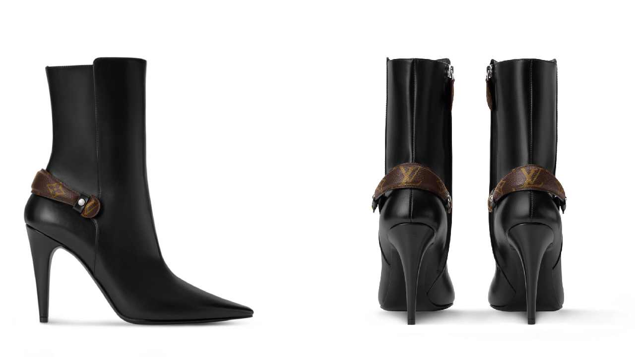 Montagem de fotos das novas botas da louis vuitton Legacy Ankle Boot da coleção-capsula Back to School.