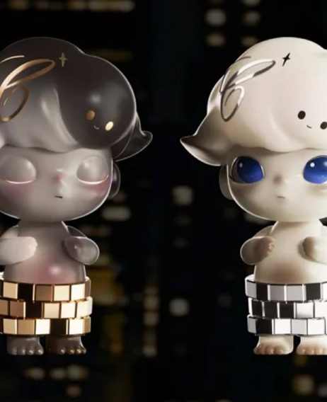Foto de Dimoo, boneco da Pop Mart que fabrica labubu, usando joias da Chopard.