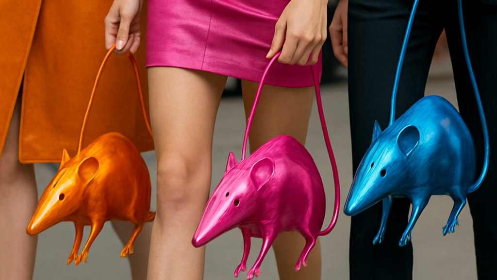 Roubando os flashes e memes da temporada, a bolsa de rato cromada foi um dos momentos mais inusitados — e irresistíveis — da Copenhagen Fashion Week. O acessório, revelado em 5 de agosto no desfile colaborativo entre Anne Sofie Madsen e o artista Esben Weile Kjær, é mais do que um hit excêntrico: é um símbolo de como a semana de moda escandinava continua surpreendendo, misturando crítica social, subcultura e desejo fashion com leveza e originalidade.