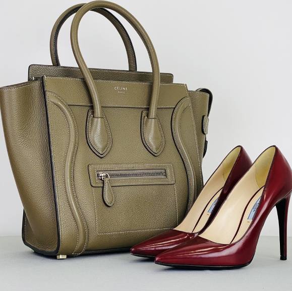 Foto de bolsa celine na semana do cliente do etiqueta única, modelo luggage elegante e discreto.