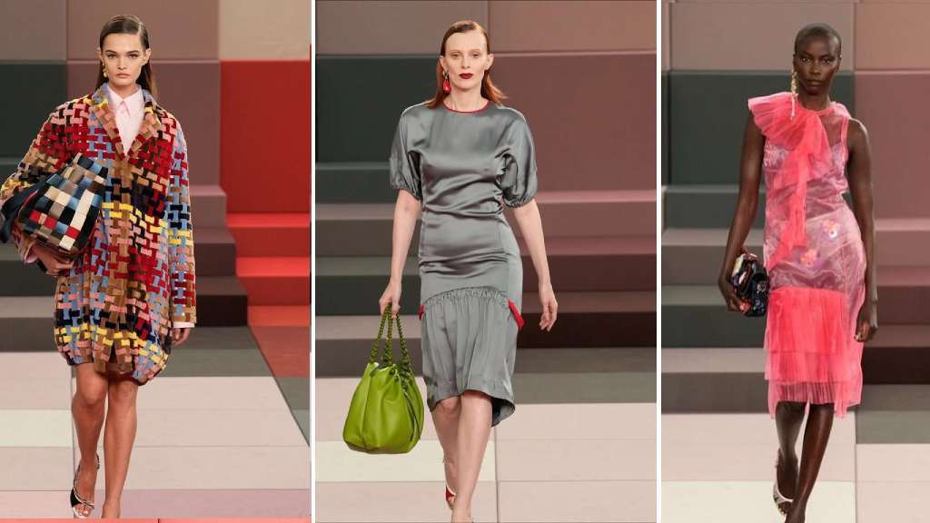 Montagem de looks da Fendi.
